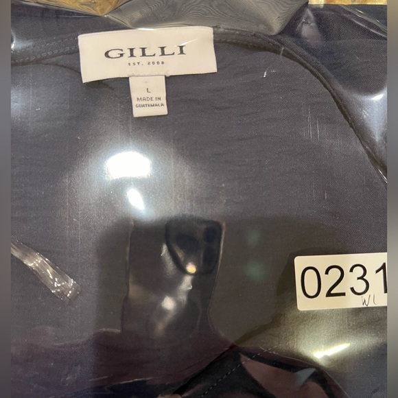 GILLI NAVY DRESS SIZE L. BUST 19” WAIST 14” LENGTH 34”. - Picture 12 of 13